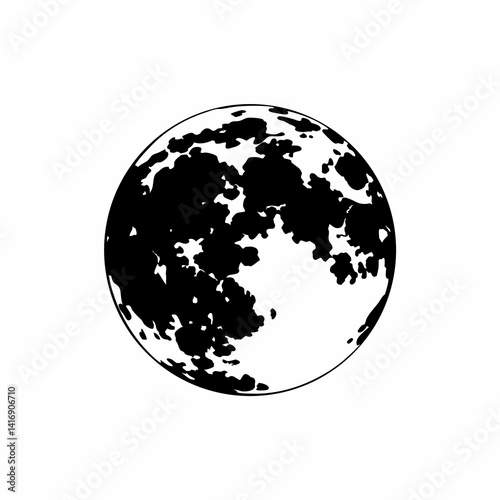 creative Silhouette full-moon Icon Vector Illustration