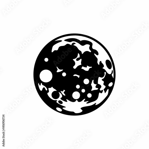 creative Silhouette full-moon Icon Vector Illustration