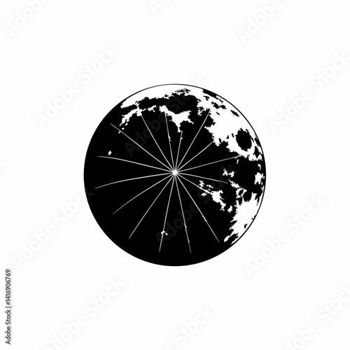 creative Silhouette full-moon Icon Vector Illustration