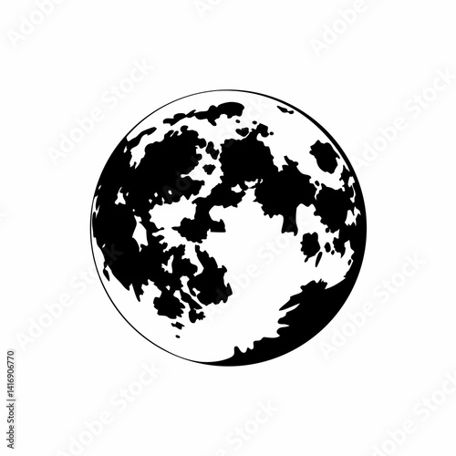 creative Silhouette full-moon Icon Vector Illustration