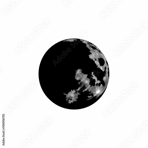 creative Silhouette full-moon Icon Vector Illustration