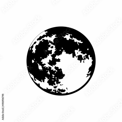 creative Silhouette full-moon Icon Vector Illustration