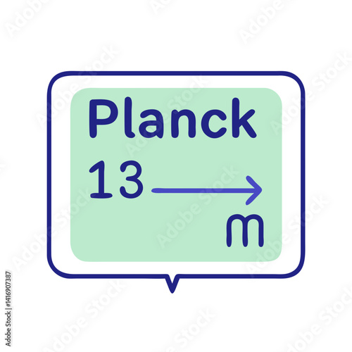 Planck 13 meters illustration on a black background