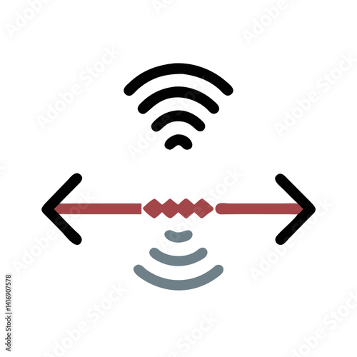 Transmission icon showing data transfer and communication