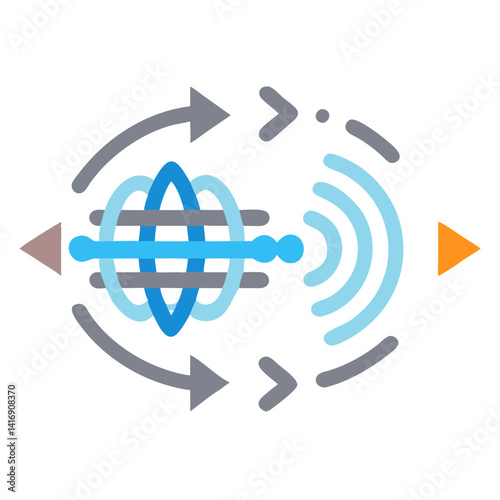 Quantum entanglement, information exchange, quantum communication illustration