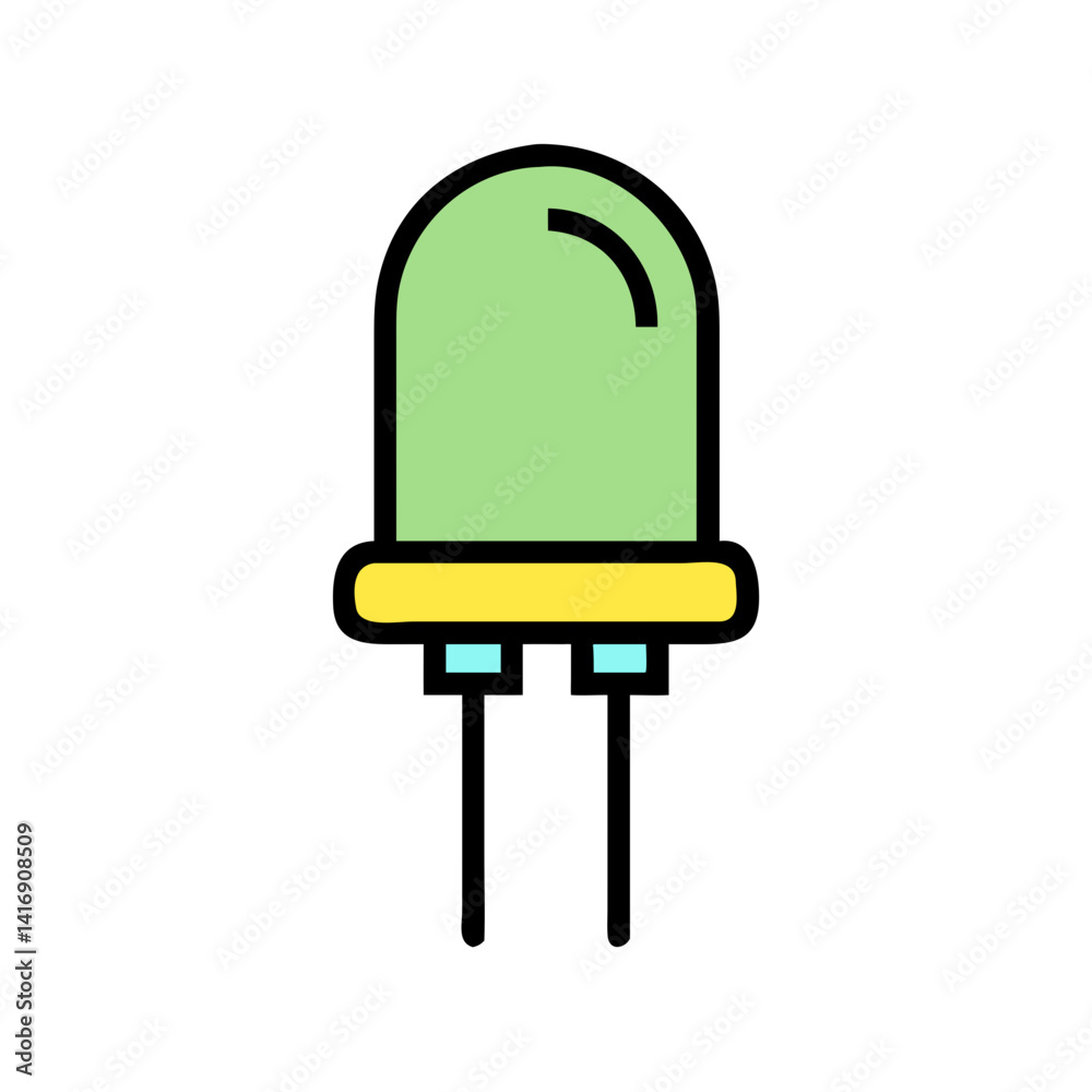 Simple Green LED Vector Illustration on Black Background Simple Green LED Vector Illustration on Black Background