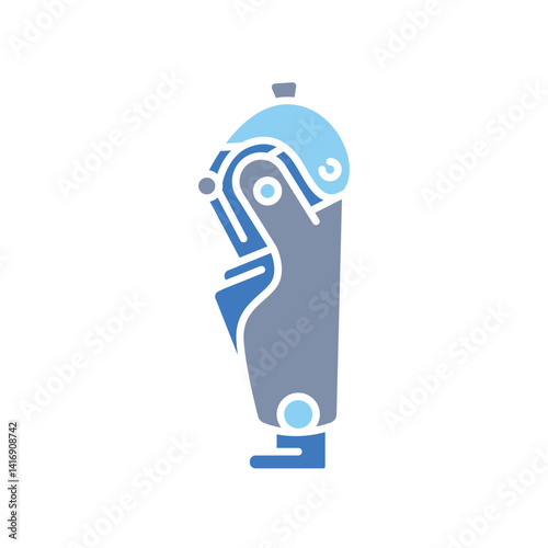 pneumatic prosthesis color flat icon for digital and print projects.