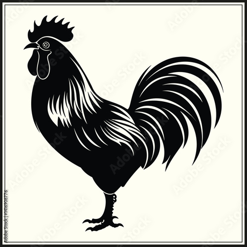 Rooster Silhouette, Bird