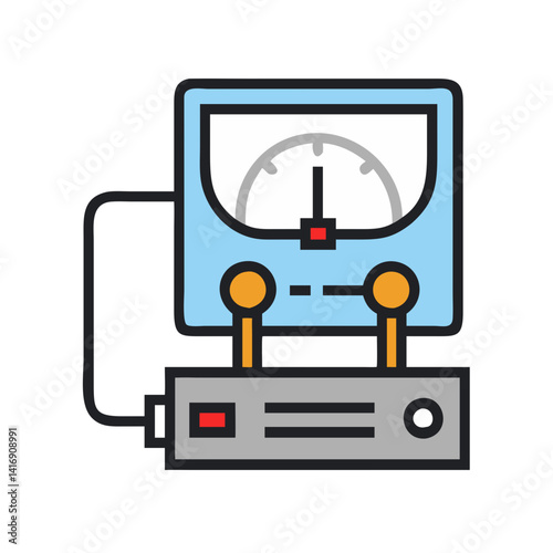 Electrical tester tool icon illustration on black background