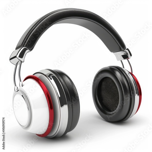 Stylish over-ear headphones in black and white. photo