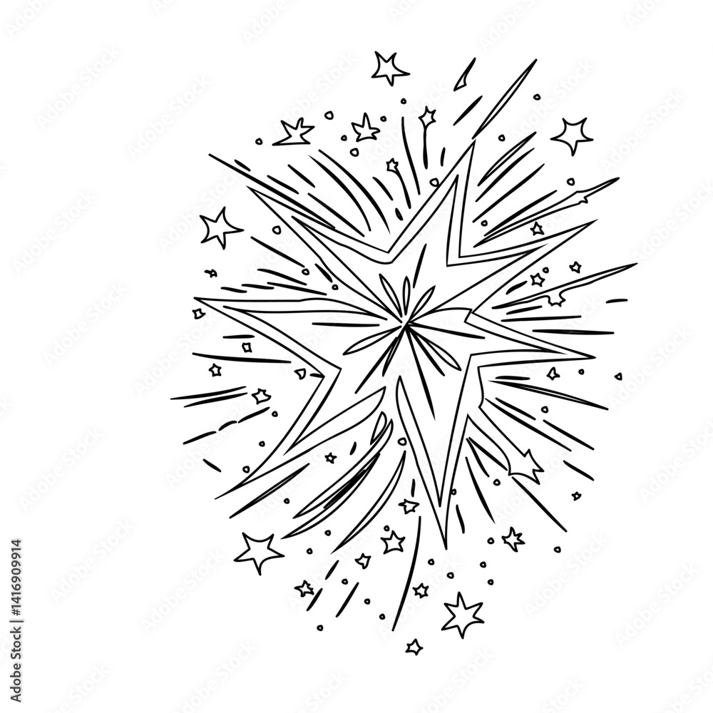 Obraz premium Stellar Burst: An Abstract Starry Explosion Design