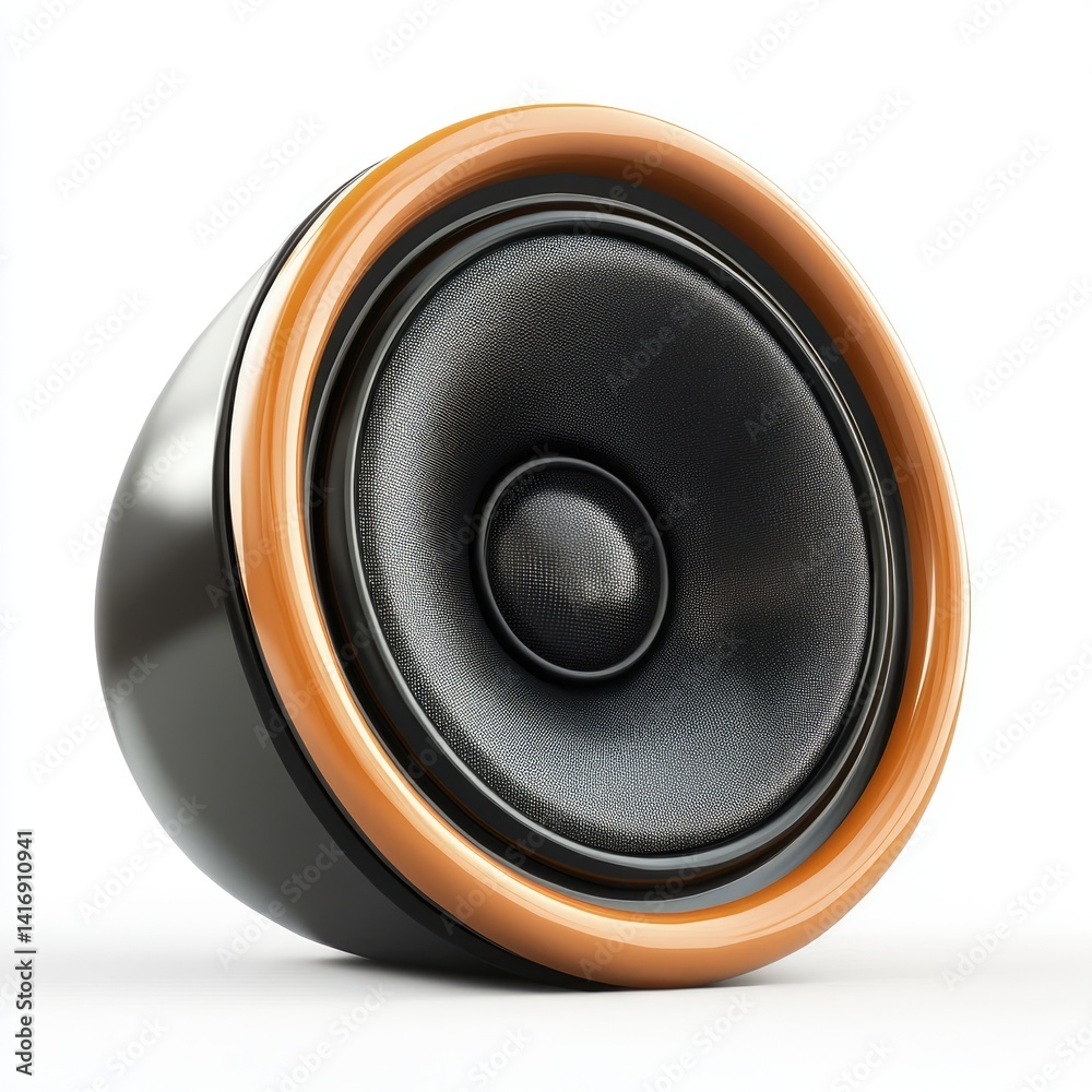 Close-up of a modern speaker cone. Close-up of a modern speaker cone.