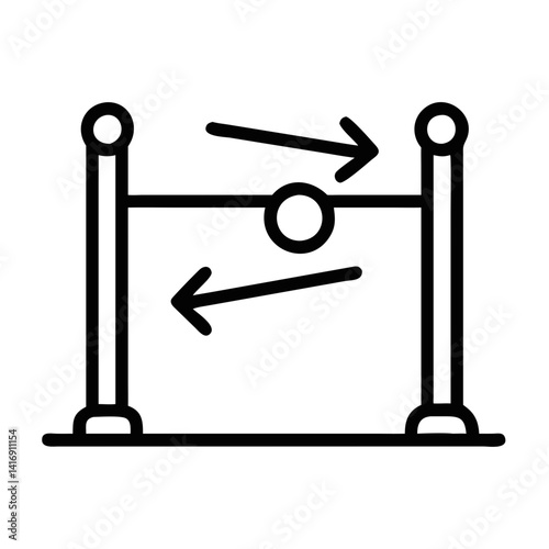 Turnstile Gate Icon: Automated Entry System Vector Illustration