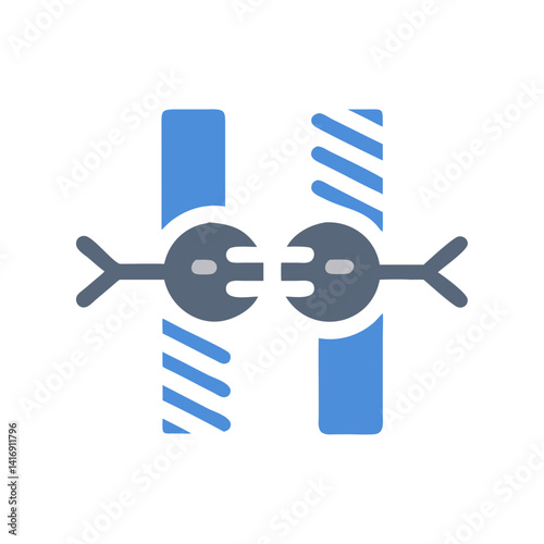 Symbol of Connection, Interlocking, Engineering, or Union Concept Illustration