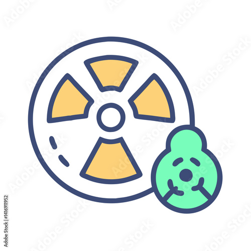 Radioactive waste with toxic hazard warning sign design