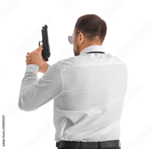 Male police officer with we...
