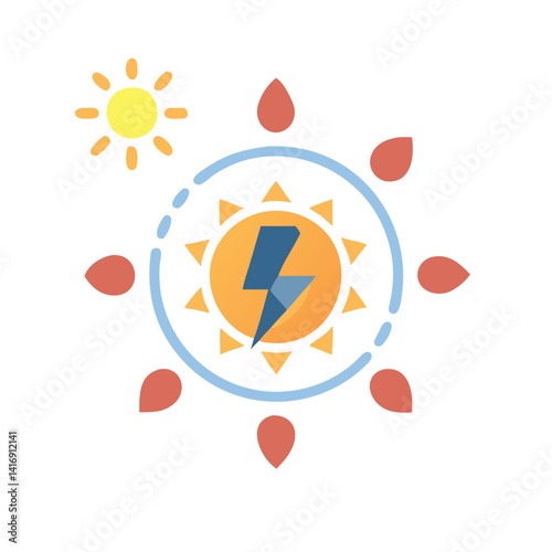 Solar energy icon representing clean energy generation methods