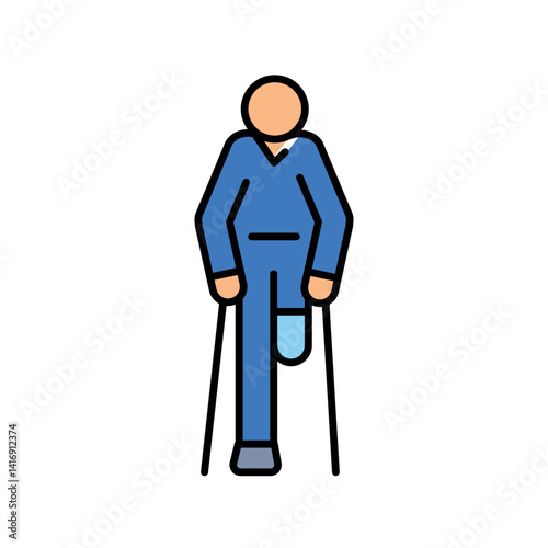Amputation color flat icon for digital and print projects.