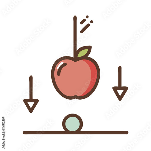 Falling Apple Illustration: Science, Gravity, Physics, and Newton