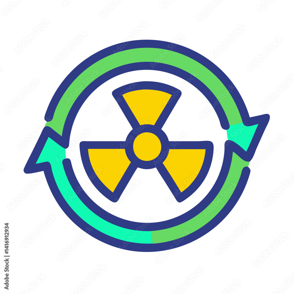 Radioactive Recycling Symbol: Sustainable Energy Solutions Concept Illustration Radioactive Recycling Symbol: Sustainable Energy Solutions Concept Illustration