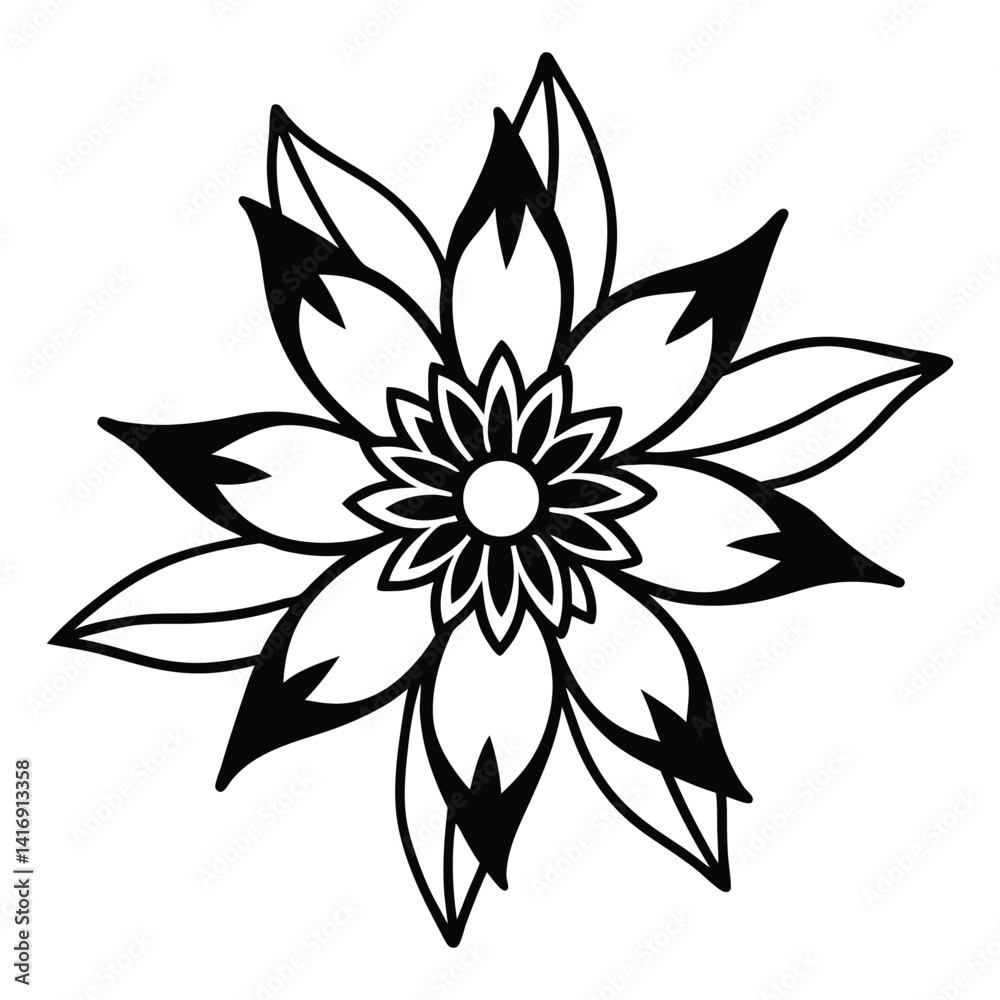 passion flower line art vector on white background passion flower line art vector on white background