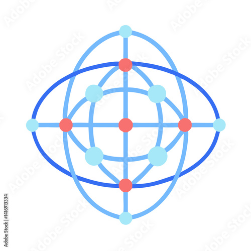Interconnected Points and Lines on Black Background Illustration