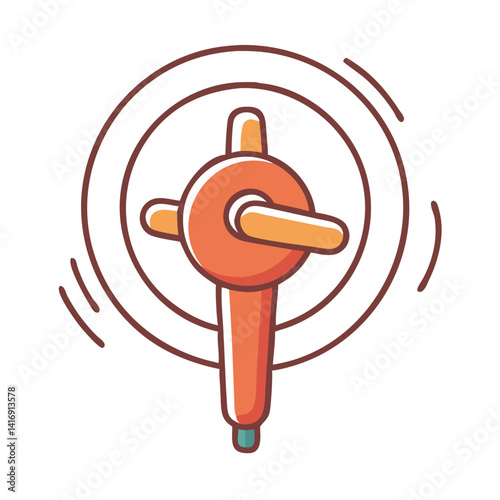 Stylized Illustration of a Spinning Propeller on Black Background