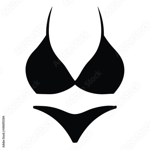 Solhouette bikini vector isolated on a white background