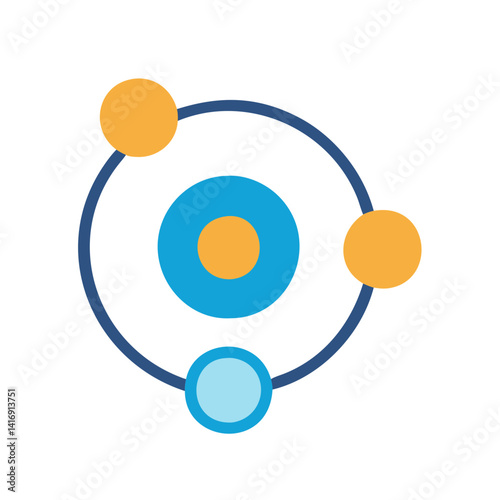 Abstract Orbit Concept Illustration with Blue and Yellow