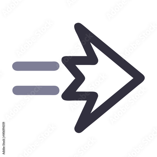 Abstract Equal to Thunderbolt Arrow Icon, Direction, Symbol