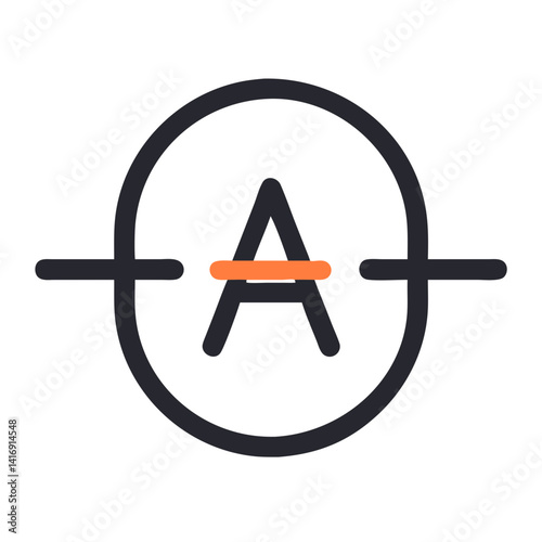 Ammeter Symbol Icon Illustration on Black Background