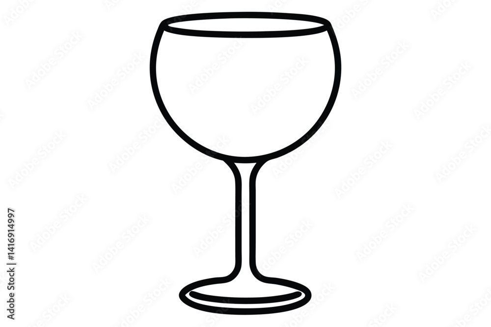empty wine glass vector isolated on a white background
