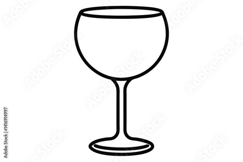 Obraz na płótnie empty wine glass vector isolated on a white background w salonie