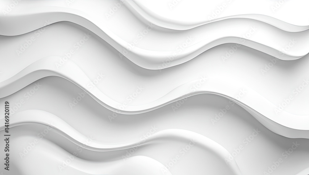 Fototapeta premium Abstract white wavy background