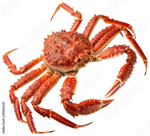 large live king crab isolated on white background