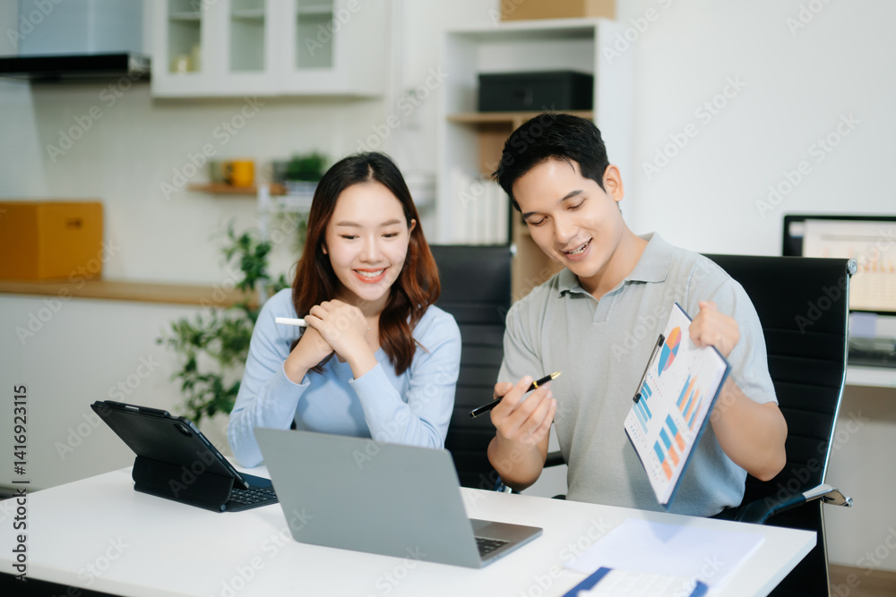 Portrait of success business people working together in office. Business teamwork startup concept Portrait of success business people working together in office. Business teamwork startup concept