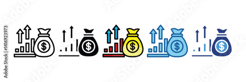 Revenue Growth  Icon Element For Design