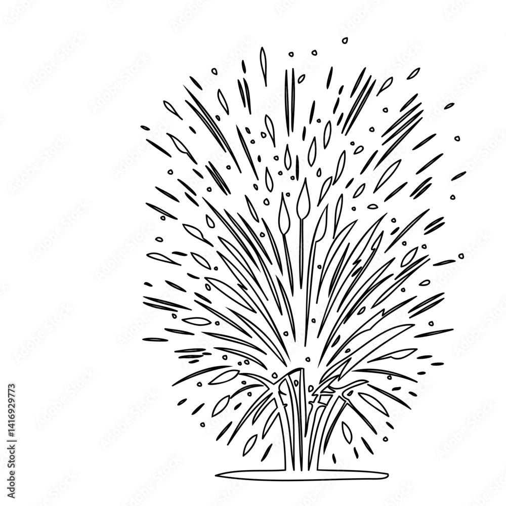 Obraz premium Abstract Hand-Drawn Fountain Explosion Sketch