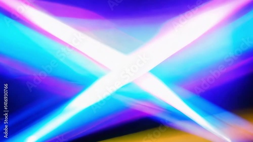 Glowing Abstract Intersecting Light Beams in Blue and Purple | Dynamic X Shape Luminous Effect
