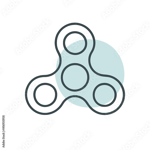 Fidget Spinner Icon Minimalist Design with Abstract Background  