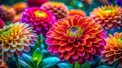 Vibrant Dahlia Flowers in Bloom