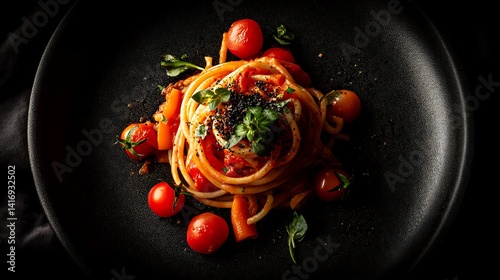 Pasta dish with tomatoes photo