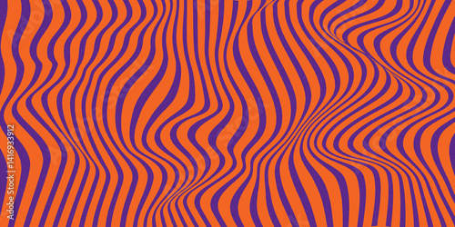 Hypnotic Wavy Stripe Pattern – Vibrant Orange & Deep Purple Optical Illusion