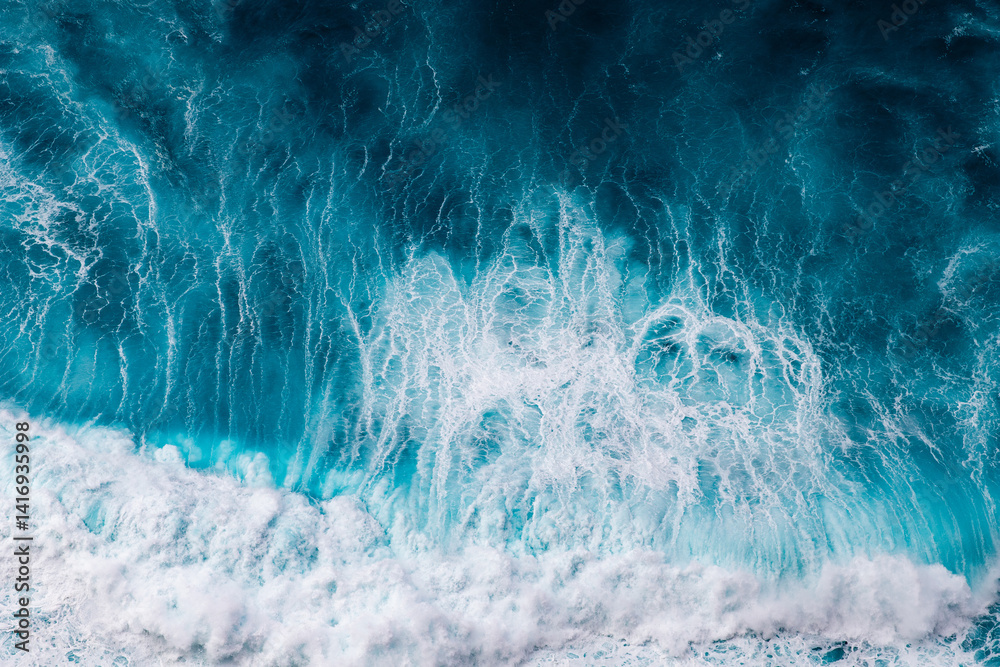 abstract aerial view background of blue waves