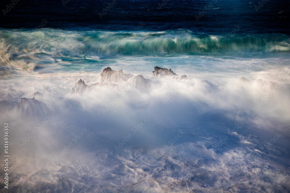 big waves in Porto Moniz, Madeira