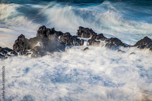 big waves in Porto Moniz, Madeira
