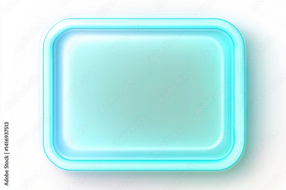 A square, light blue, neon-like frame with a subtle shadow A square, light blue, neon-like frame with a subtle shadow
