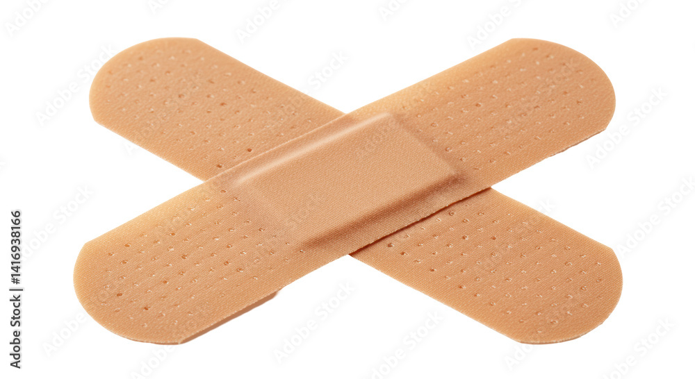 Isolated Two Bandages Crossed - First Aid Medical Support Isolated Two Bandages Crossed - First Aid Medical Support