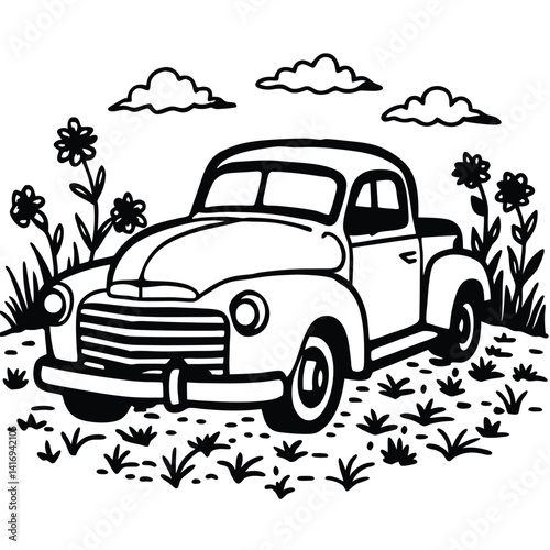 retro car vector illustration
