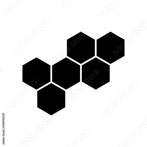 honeycomb silhouette icon. bee honey comb hexagon pattern design illustration